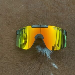 Pit Viper Sunglasses Orange Yellow Green Mirrored Lens